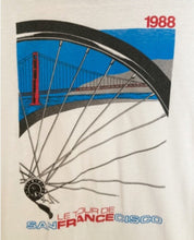 Load image into Gallery viewer, Vintage 1988 Le Tour De San Francisco Bicycle Bike Golden Gate Bridge ringer tee