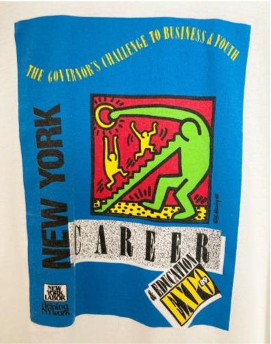 Vintage 90's Keith Haring New York Career and Education Expo tee