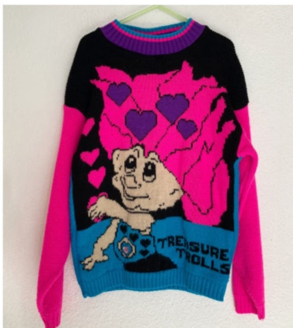 Vintage XS/S 80's Treasure Trolls knit sweater