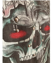 Load image into Gallery viewer, L/XL Vintage Y2K skull piercing all over print tee