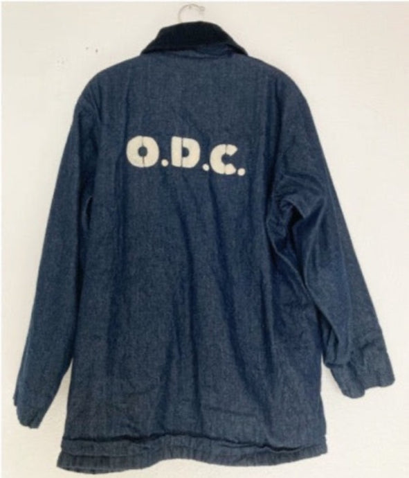 FREE SHIPPING: Vintage Prison Department Of Correction prisoner padded denim jacket