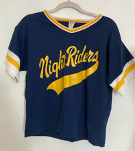 Load image into Gallery viewer, Vintage 70's Night Riders v neck baseball jersey cropped tee
