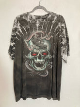 Load image into Gallery viewer, L/XL Vintage Y2K skull piercing all over print tee