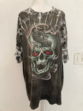 Load image into Gallery viewer, L/XL Vintage Y2K skull piercing all over print tee