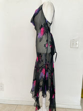 Load image into Gallery viewer, FREE SHIPPING: Y2K silk deadstock Shirley of Hollywood lingerie with matching thong sheer dress