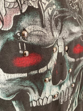 Load image into Gallery viewer, L/XL Vintage Y2K skull piercing all over print tee