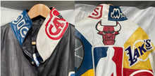 Load image into Gallery viewer, RARE 1 of 1 Vintage 90&#39;s NBA teams hand made leather jacket