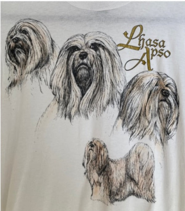 Vintage 80's LHASA APSO dog puppy tee