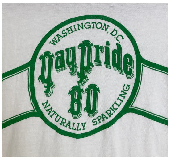 Vintage 1980 GAY PRIDE Washington DC  Parade Natural Sparkling tee