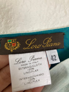 28" LORO PIANA linen flax double layers skirt size 42