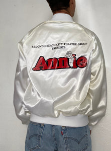 Vintage Annie theatre play satin bomber jacket