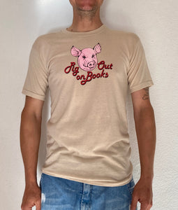 Vintage 80's Pig Out On Books tee
