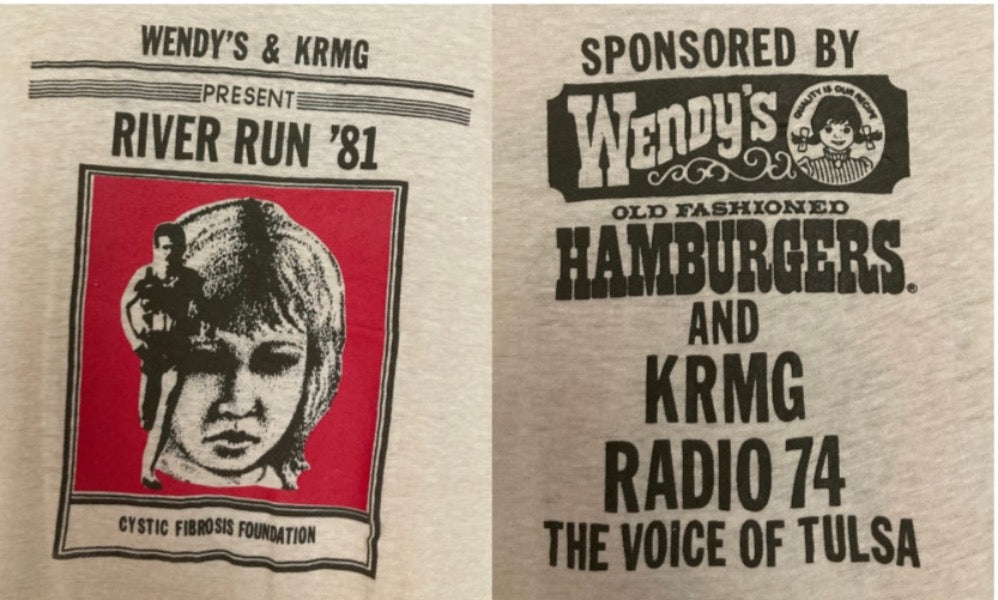 Vintage 1981 Wendy's River Run Marathon paper thin tee 50/50