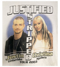 Load image into Gallery viewer, 2003 Vintage Justified Stripped Justin Timberlake Christina &nbsp;Aguilera tour tee