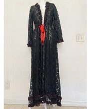Load image into Gallery viewer, Vintage lace ruffle trim sheer night gown