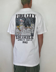 FREE SHIPPED: RARE Vintage L/XL 1992 Rodney King LA Riot tee tshirt