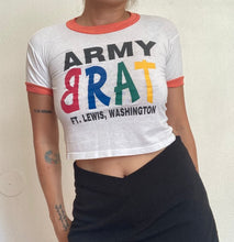 Load image into Gallery viewer, XS/S Vintage 80&#39;s Army Brat baby tee tshirt 50/50
