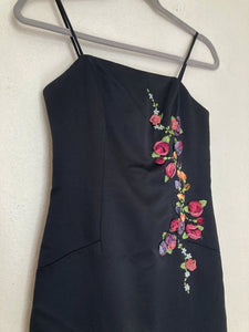 Vintage XS/S petite Cache 3Ds floral midi dress