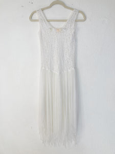 Vintage 70's 80's lace sheer lingerie slip dress maxi