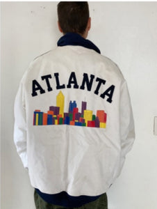 XL/XXL Vintage ATLANTA embroidered bomber winter jacket
