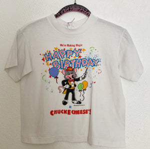 Vintage 1992 XS/S Chuck E Cheese baby tee