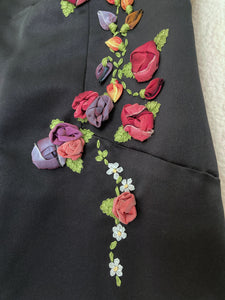 Vintage XS/S petite Cache 3Ds floral midi dress