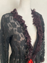 Load image into Gallery viewer, Vintage lace ruffle trim sheer night gown