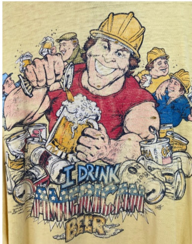 Vintage 1978 I Drink American Beer distressed long sleeve tee
