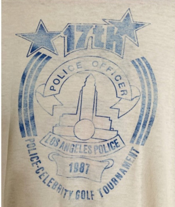 Vintage 1987 LAPD Celebrities Golf Tournament distressed  tshirt
