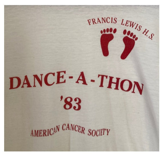 Vintage 80's Dance A Thon American Cancer Society ringer tee  50/50
