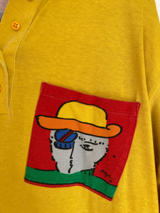 Vintage 80's PETER MAX polo pocket shirt tshirt