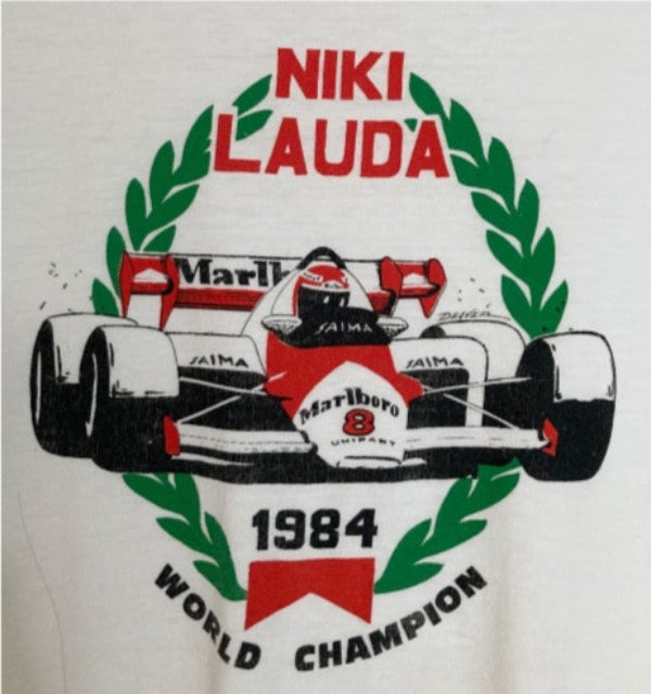 Vintage 1984 Niki Lauda F1 racing Marlboro tee