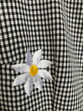 Load image into Gallery viewer, Vintage gingham daisy embroidered mini dress