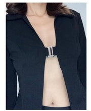 Load image into Gallery viewer, Y2K vintage buckle open front blouse