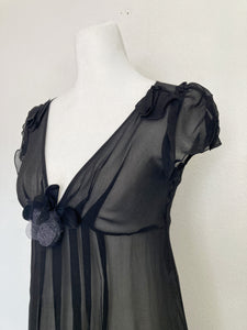 Y2K REBECCA TAYLOR sheer babydoll silk dress