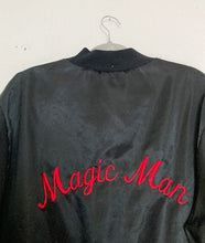 Load image into Gallery viewer, RARE Vintage Hollywood MAGIC CASTLE Magician Magicman satin bomber jacket