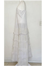 Load image into Gallery viewer, Vintage petticoat layer ruffle lace maxi dress