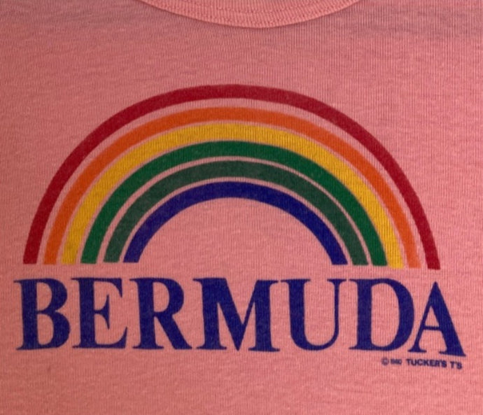 Vintage 1980 Bermuda Rainbow ribbed tee