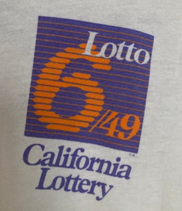 Vintage 80's California Lottery Lotto tee 50/50