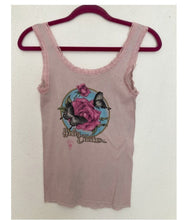 Load image into Gallery viewer, 3D emblem Vintage 1987  HARLEY DAVIDSON lace trim ribbed tank top pink