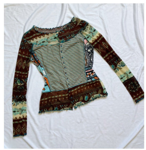 LULU H PARIS mesh button up top