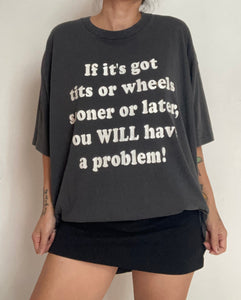 Vintage If It's Got Tits Or Wheels funny quote slogan tee