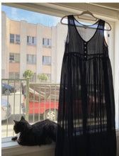 Load image into Gallery viewer, Vintage sheer black maxi dress