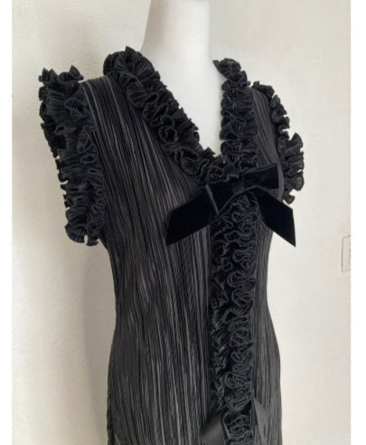 FREE SHIPPING: Pleated ruffle maxi dress