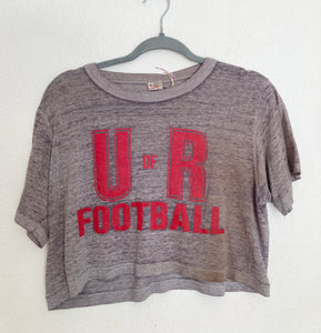 Vintage 70's University of Rochester New York  football cropped tee