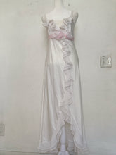 Load image into Gallery viewer, Vintage 80's 90's ruffle rose bud maxi dress