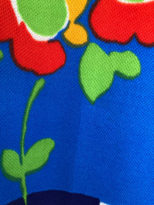 Vintage 70's pullover floral flower all over print wide leg  pants