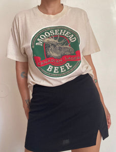 Vintage 80's Moosehead Canadian Lager Beer tee tshirt 50/50
