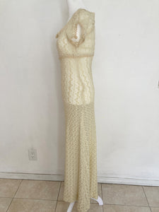 XS/S Vintage 60's 70's sheer maxi dress