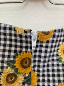 Vintage 26" 90's sunflower all over print a-line mini skirt